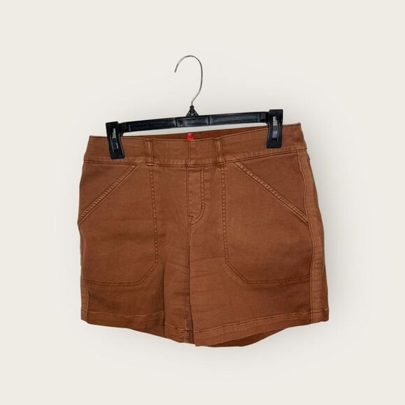 Spanx Tan Khaki Stretch Pull On Shorts Size Small - Picture 2 of 6